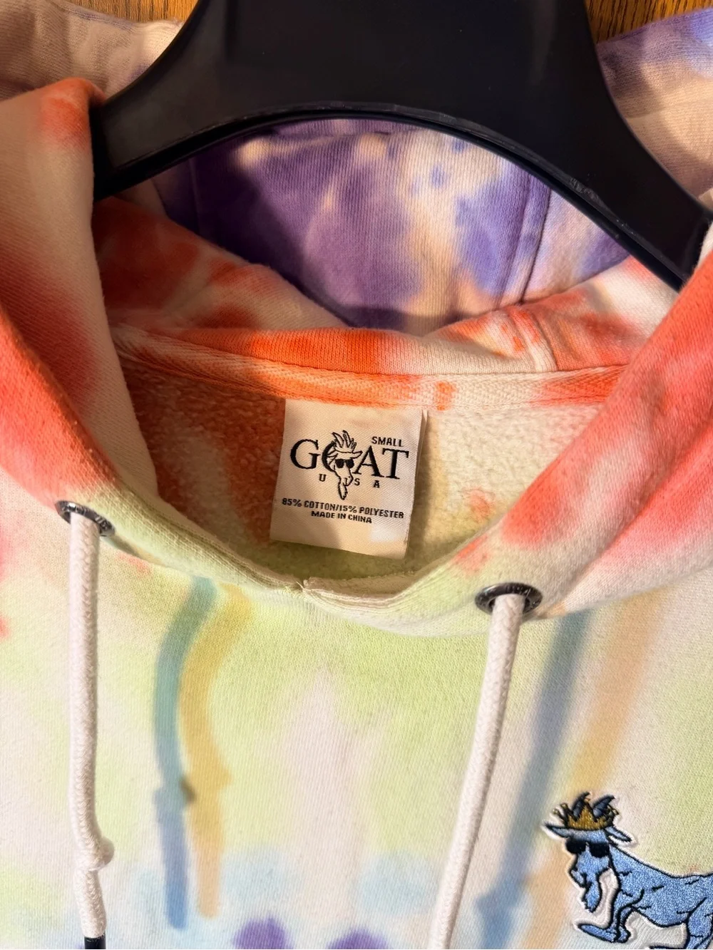 GOAT Tie-Dye Hoodie in Pastel Multi - Picture 7 of 9